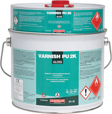 Isomat Varnish PU 2K Βερνίκι Επιφάνειας Πολυουρεθάνης 2 Συστατικών Άχρωμο Γυαλιστερό 5lt-0
