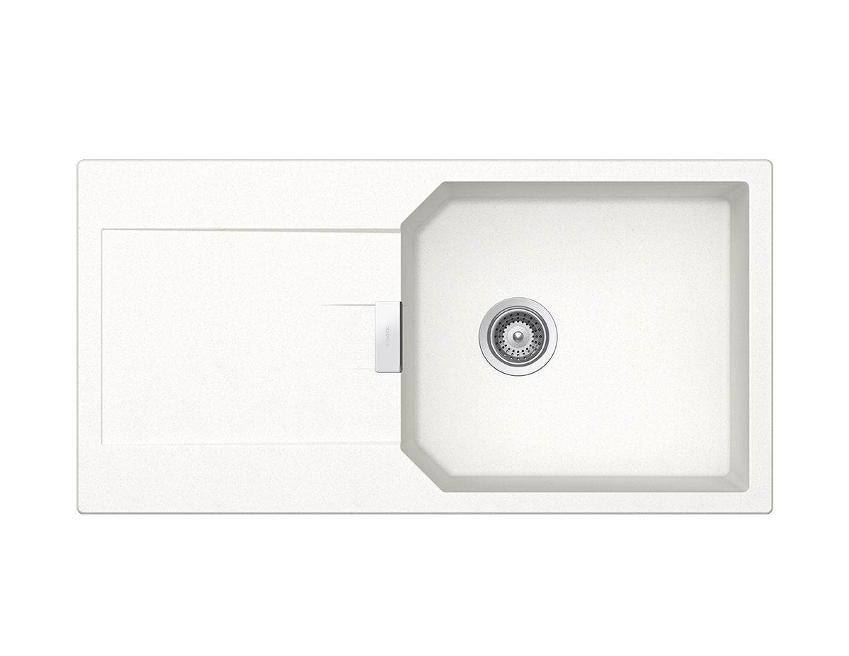 Schock Cristalite Manhattan Ένθετος Νεροχύτης Από Συνθετικό Γρανίτη Μ100xΠ51cm Superwhite-0