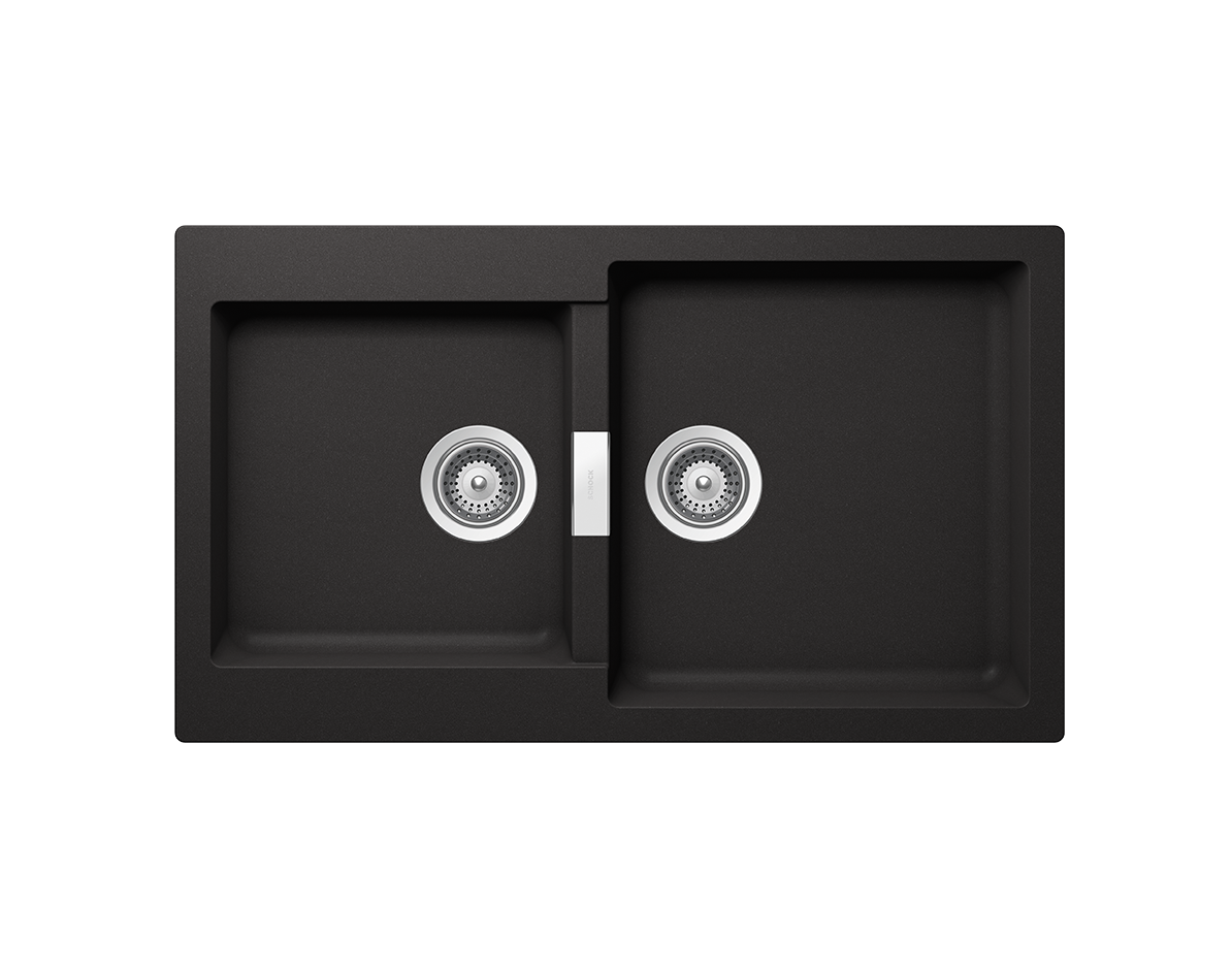 Schock Cristalite Manhattan Ένθετος Νεροχύτης από Συνθετικό Γρανίτη Μ86xΠ50cm Nero-0