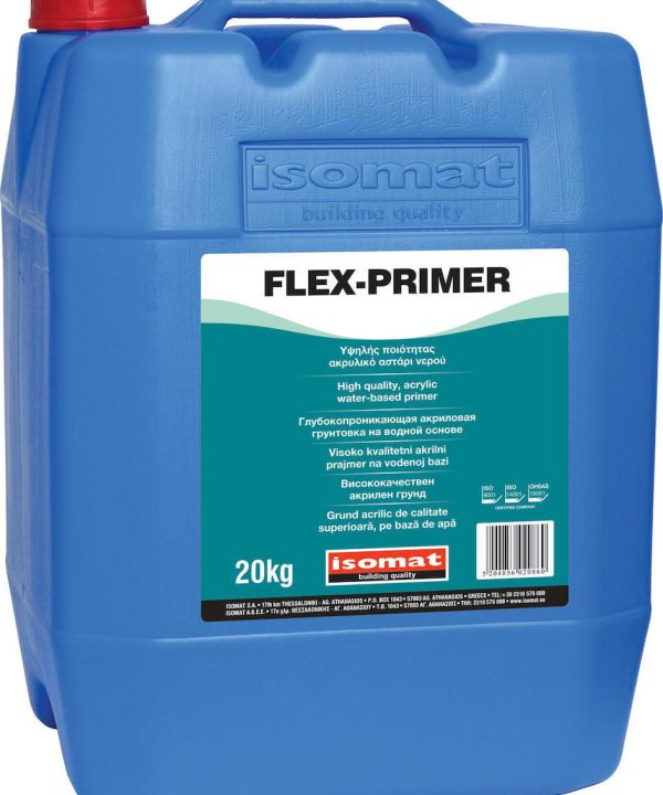 ISOMAT FLEX-PRIMER Υψηλής Διεισδυτικότητας Ακρυλικό Αστάρι Νερού 1Kg Διαφανές Υπόλευκο-0
