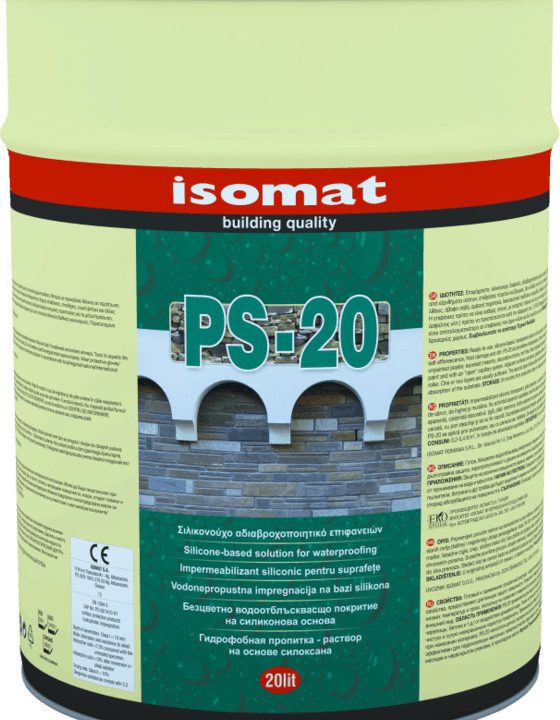 ISOMAT PS-20 Διάφανο Σιλικονούχο Αδιαβροχοποιητικό Επιφανειών 20lt-0