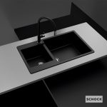 Schock Cristalite Element Ένθετος Νεροχύτης από Συνθετικό Γρανίτη Μ86xΠ50cm Nero-32017