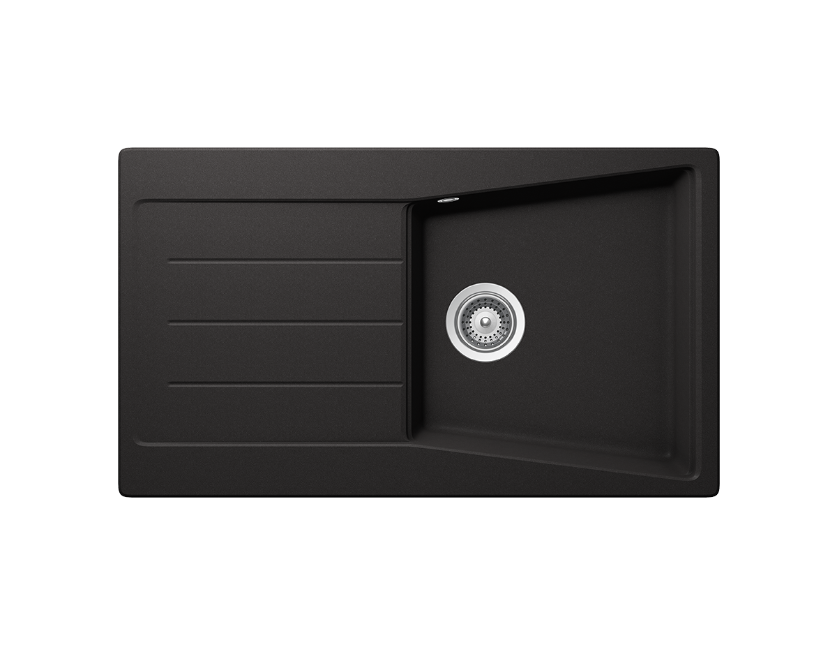 Schock Cristalite City Ένθετος Νεροχύτης από Συνθετικό Γρανίτη Μ86xΠ50cm Nero-0