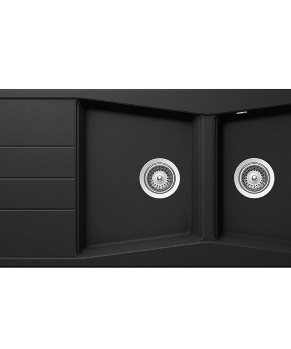 Schock Cristalite City Ένθετος Νεροχύτης από Συνθετικό Γρανίτη Μ116xΠ50cm Nero-0