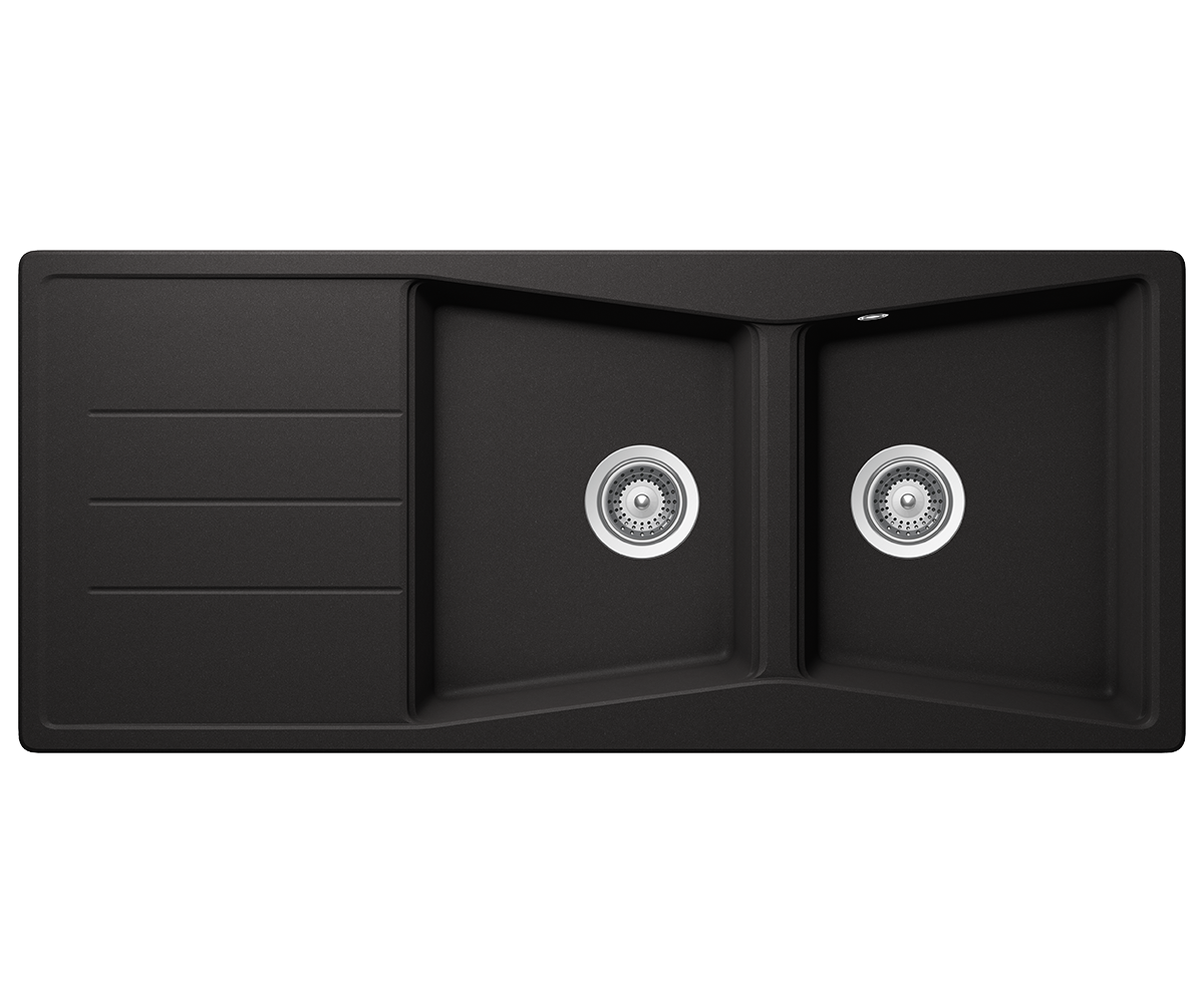 Schock Cristalite City Ένθετος Νεροχύτης από Συνθετικό Γρανίτη Μ116xΠ50cm Nero-0