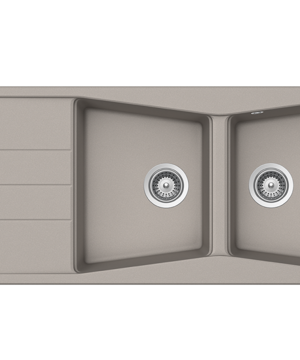 Schock Cristalite City Ένθετος Νεροχύτης από Συνθετικό Γρανίτη Μ116xΠ50cm Concrete Beton-0