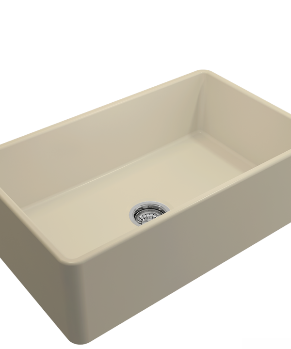 Bocchi Νεροχύτης Πορσελάνης Επικαθήμενος Με 1 Γούρνα (76x46)cm Jasmime Matt 1602-521-0