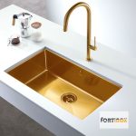 Fortino Squadro PVD Υποκαθήμενος Νεροχύτης Inox Brushed Μ74xΠ44cm Gold Brushed PVD-32166