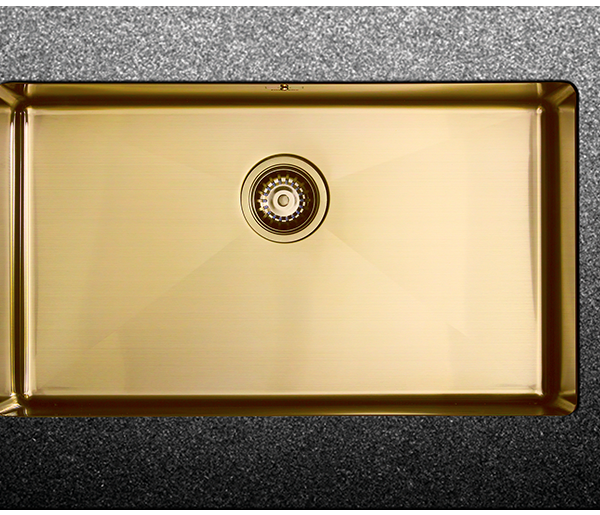 Fortino Squadro PVD Υποκαθήμενος Νεροχύτης Inox Brushed Μ74xΠ44cm Gold Brushed PVD-0