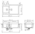 Schock Cristalite Element Ένθετος Νεροχύτης από Συνθετικό Γρανίτη Μ86xΠ50cm Superwhite-31979