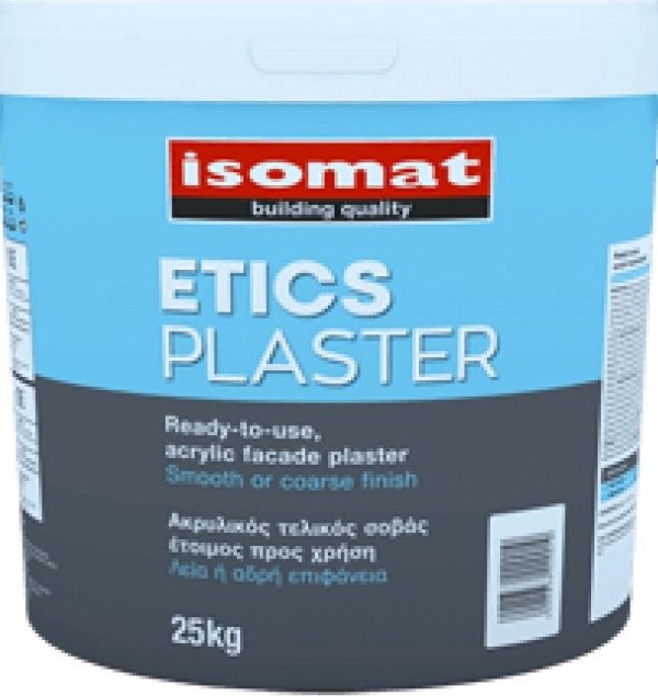 ISOMAT ETICS PLASTER Fine 1,5 mm Aκρυλικός, Έτοιμος Προς Χρήση, Υδαταπωθητικός Σοβάς 25KG-0