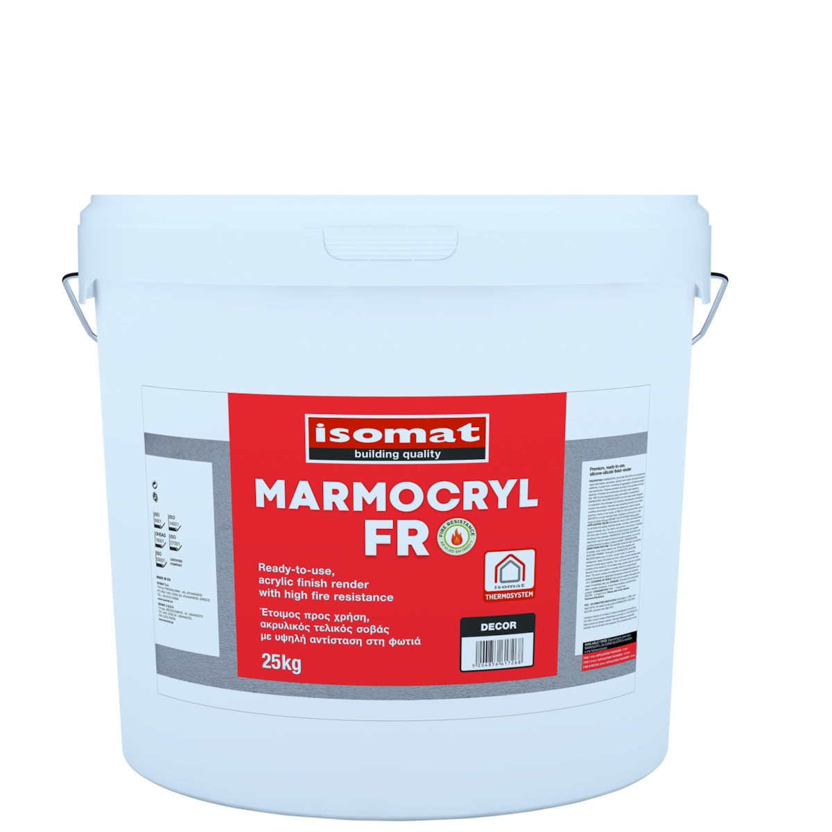 ISOMAT MARMOCRYL FR Fine 2 mm Ακρυλικός, Έτοιμος Προς Χρήση Τελικός Σοβάς Λευκό 25 Kg -0