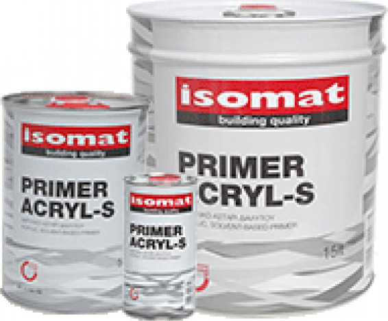 ISOMAT PRIMER ACRYL-S Ακρυλικό Αστάρι Διαλύτου Διαφανές Υποκίτρινο. 15Lt-0