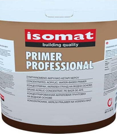 ISOMAT Συμπυκνωμένο Ακρυλικό Αστάρι Νερού Για Πλαστικά Και Ακρυλικά Χρώματα Διαφανές Υπολεύκο 3lt-0