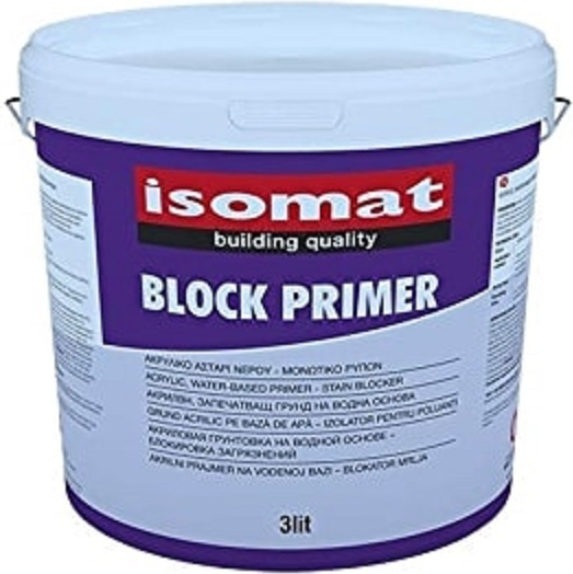ISOMAT BLOCK-PRIMER Ειδικό Αστάρι - Μονωτικό Ρύπων Λευκό 3LT-0