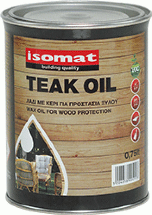 ISOMAT TEAK-OIL Λάδι Για Τικ & Εξωτικά Ξύλα Διαφανές 0,75LT-0