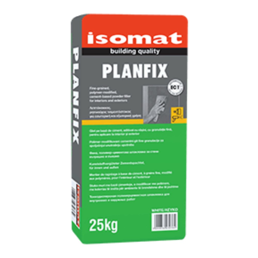 ISOMAT PLANFIX Λεπτόκοκκος, Rητινούχος Tσιμεντόστοκος Λευκό 25KG-0