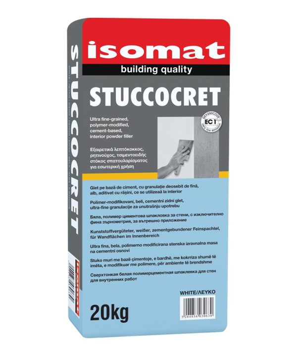 ISOMAT STUCCOCRET Εξαιρετικά Λεπτόκοκκος, Ρητινούχος Στόκος 20KG-0