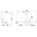 La Torre Tech Μπαταρία Κουζίνας Χρώμιο Ανακλινόμενη / Παραθύρου Black-Matt 12115-400-32402