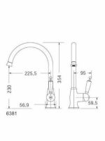 Bugnatese Oxford/Princeton Inox Finish Ψηλή Μπαταρία Κουζίνας Πάγκου Inox Ασημί 6381-110-32417