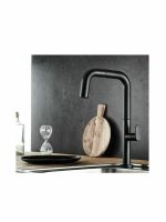 Armando Vicario Eva Μπαταρία Κουζίνας Πάγκου με Ντουζ Black Matt-32394