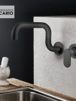 Armando Vicario Laundry Μπαταρία Κουζίνας Τοίχου Black Matt-32386