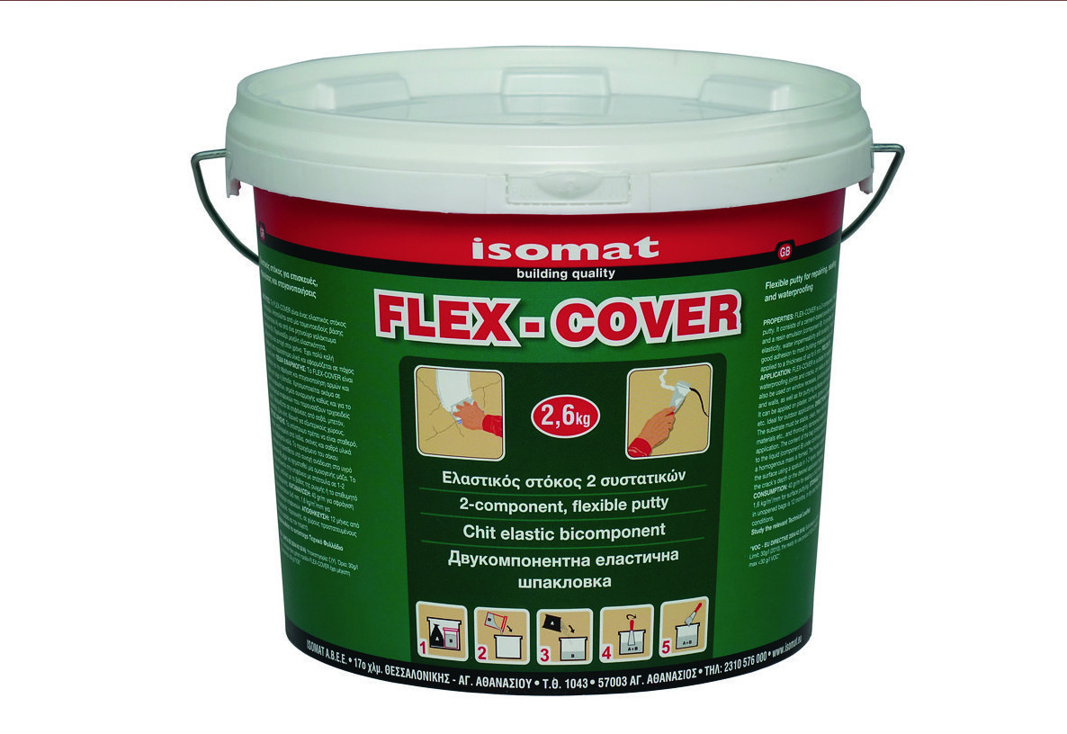 ISOMAT FLEX-COVER Εύκαμπτος Στόκος 2 Συστατικών Λευκό 2,6KG-0
