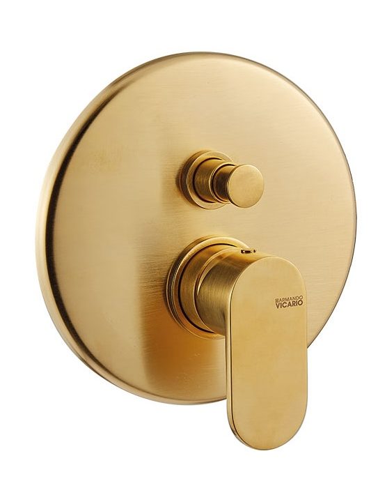Armando Vicario Μίκτης Εντοιχισμού 2 Εξόδων Με Εκτροπέα Gold Brushed 500050D-201-0