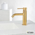 Armando Vicario Industrial Μπαταρία Νιπτήρος Με Βαλβίδα Clic-Clac Gold Brushed 512010-201-35008