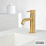 Armando Vicario Industrial Μπαταρία Νιπτήρος Με Βαλβίδα Clic-Clac Gold Brushed 512010-201-35009