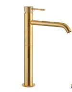 Armando Vicario Industrial Μπαταρία Νιπτήρος Υψηλή Με Βαλβίδα Clic-Clac Gold Brushed 512041-201-0