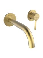 Armando Vicario Industrial Μπαταρία Νιπτήρος Εντοιχισμού 2 Οπών Gold Brushed 512045-201-0