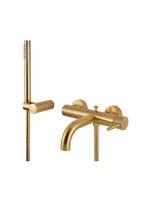 Armando Vicario Industrial Μπαταρία Λουτρού Με Τηλέφωνο Gold Brushed 512100-201-0
