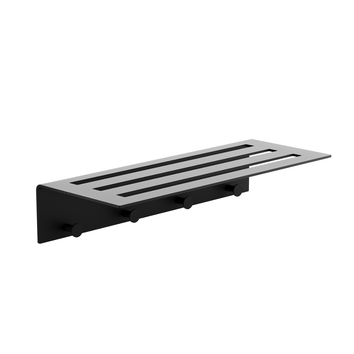 Verdi Strantza Ραφιέρα Με Μικρά Άγκιστρα Μαύρο W600 x D240 x H120 mm-0