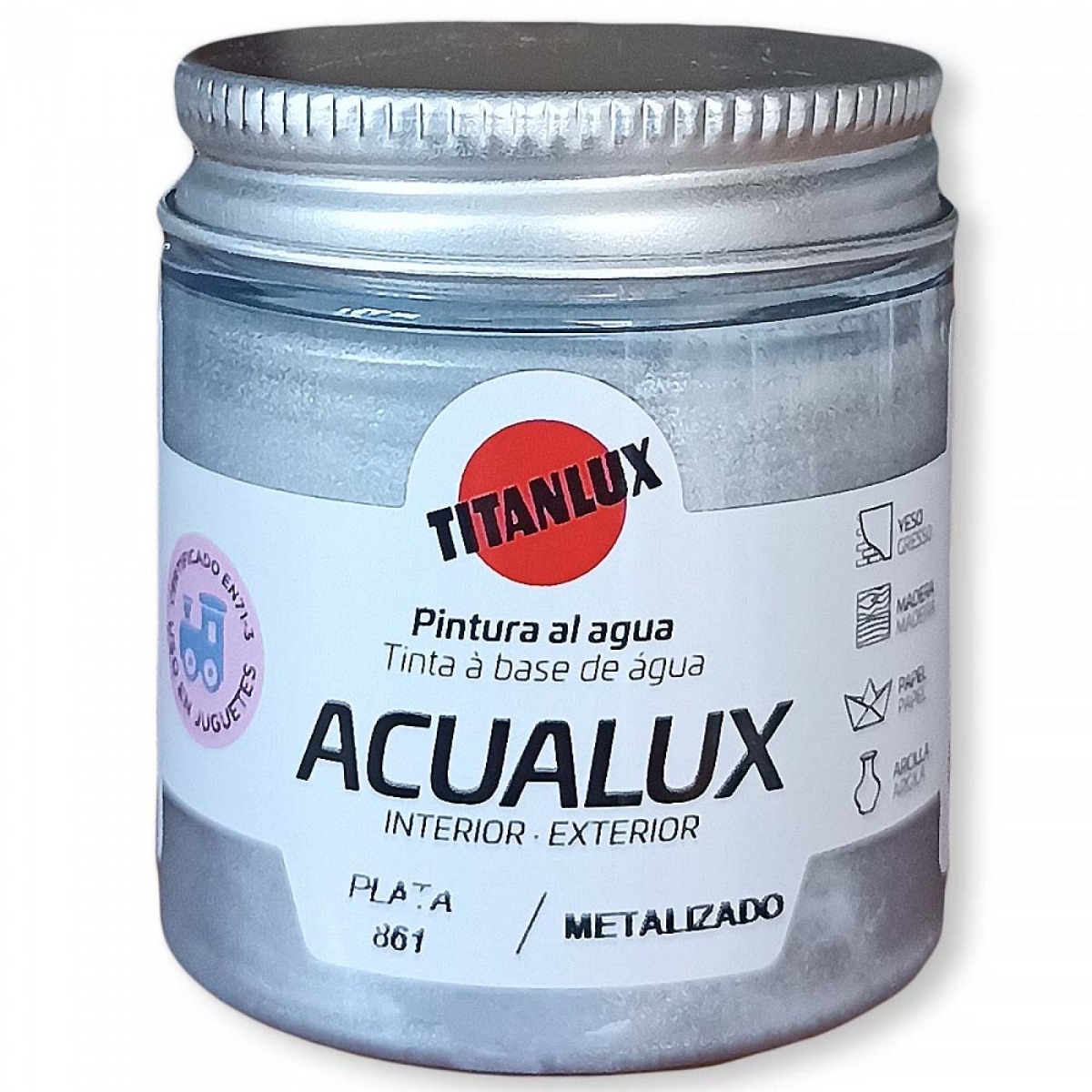 Μεταλλικό χρώμα TITAN Aqualux Metalizado 75ml Plata No861-0