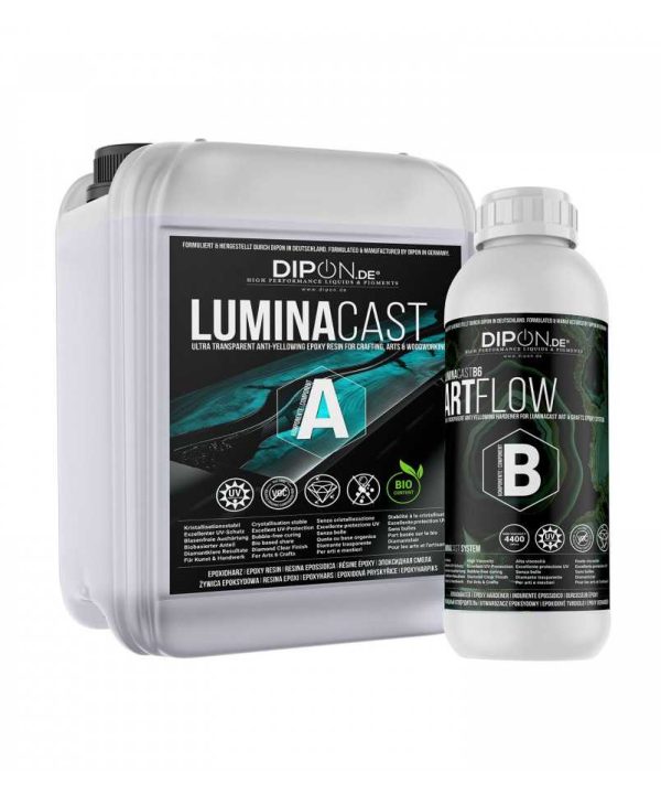DIPON UV Εποξική Ρητίνη Υγρό Γυαλί Για Επιστρώσεις Και Χυτεύσεις ως 2cm Ultra Clear 3Kg Μη Τοξική BPA FREE LUC6ARTF-0300-0