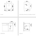 Νεροχύτης Υποκαθήμενος Blanco Subline 400-U Silgranit 43x46cm Volcano Grey 527349-36188