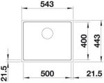 Νεροχύτης Ένθετος Blanco Subline 500-IF Silgranit Steel Frame 54,3x44,3cm Black 525997-36306