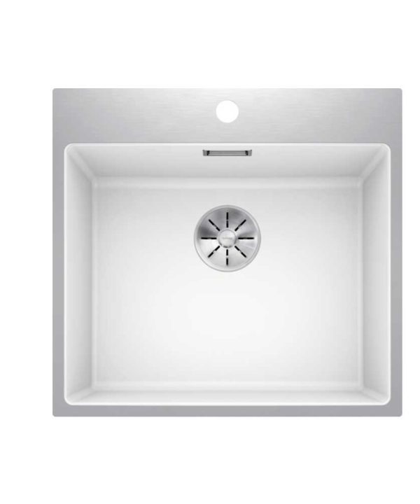 Νεροχύτης Ένθετος Blanco Subline 500-IF/A Silgranit Steel Frame 54,3x51cm White 524114-0