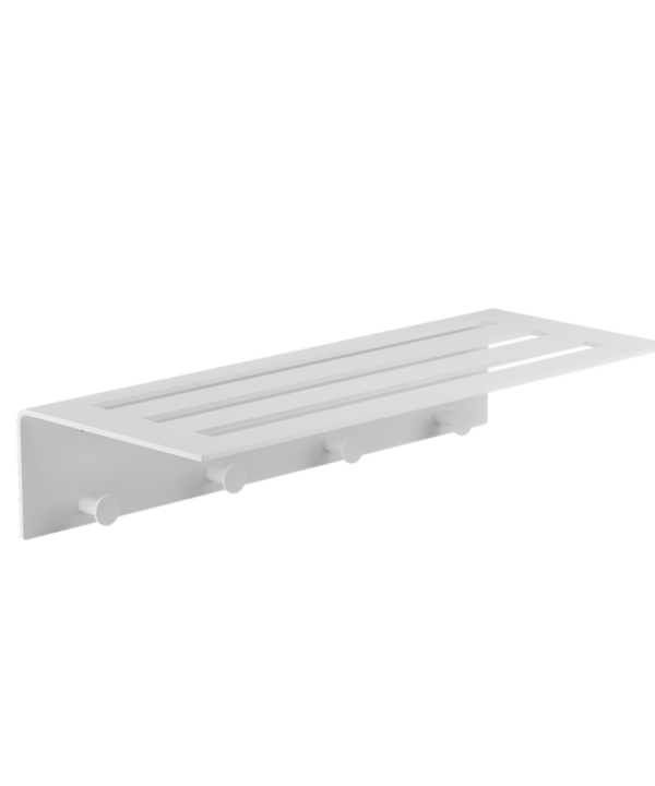 Verdi Strantza Ραφιέρα Με Μικρά Άγκιστρα Λευκό W600 x D240 x H120 mm-0