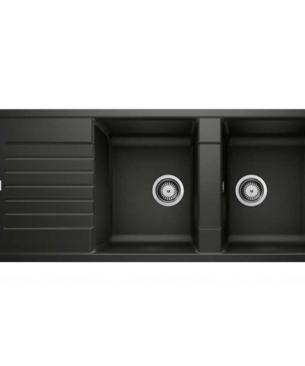 Νεροχύτης Blanco Zia 8 S Silgranit 116x50cm Black 526027-0