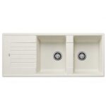 Νεροχύτης Blanco Zia 8 S Silgranit 116x50cm Soft White 527209-0