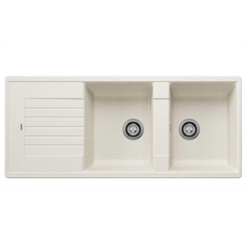 Νεροχύτης Blanco Zia 8 S Silgranit 116x50cm Soft White 527209-0