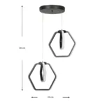 Φωτιστικό οροφής Led Holt μεταλλικό δίφωτο χρώμα μαύρο 20x20x68εκ. - Image 3