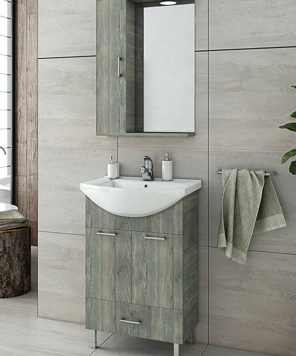 Drop Ritmo 55 Smoked Oak Έπιπλο Μπάνιου