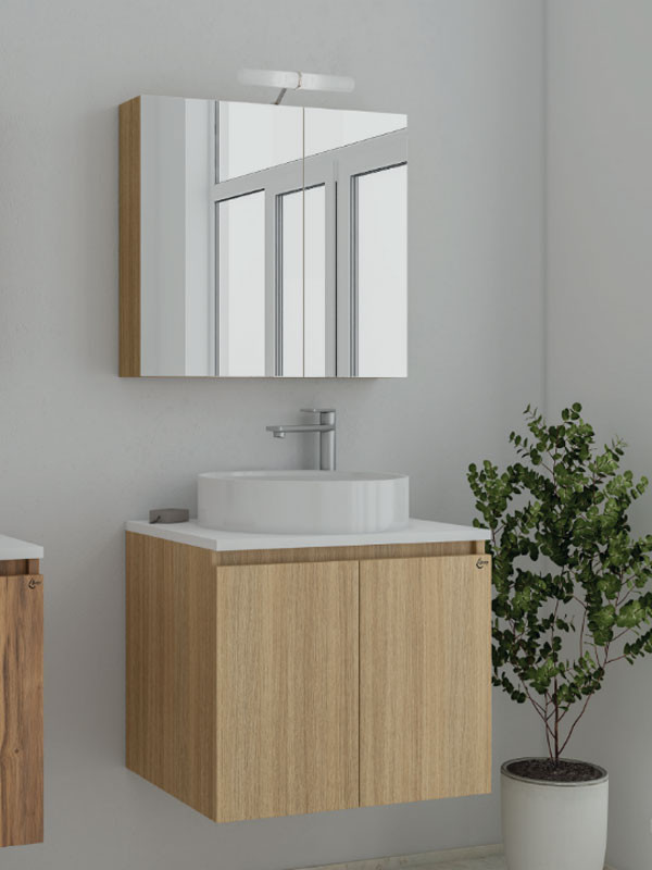 5 Drop Verona 60 Slavonia Oak Έπιπλο Μπάνιου - Image 1