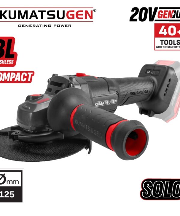 KUMATSUGEN ΓΩΝΙΑΚΟΣ ΤΡΟΧΟΣ ΜΠΑΤΑΡΙΑΣ 20V Li-Ion 4000/6000/8500rpm SOLO