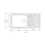 STAINLESS STEEL 11446 CΟΜΕΤΑ 100Χ50 1VD-1VS Εντοιχίζεται σε ερμάριο 60εκ σατινέ - Image 2