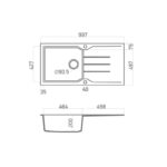 Sanitec ultra granite 811 Εντοιχίζεται σε ερμάριο 55εκ 100 x 50cm - Image 2