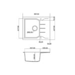 Sanitec ultra granite 812 Εντοιχίζεται σε ερμάριο 45εκ 60 x 50cm - Image 2